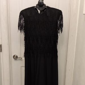 Night Way Collections Black Fringe Dress
